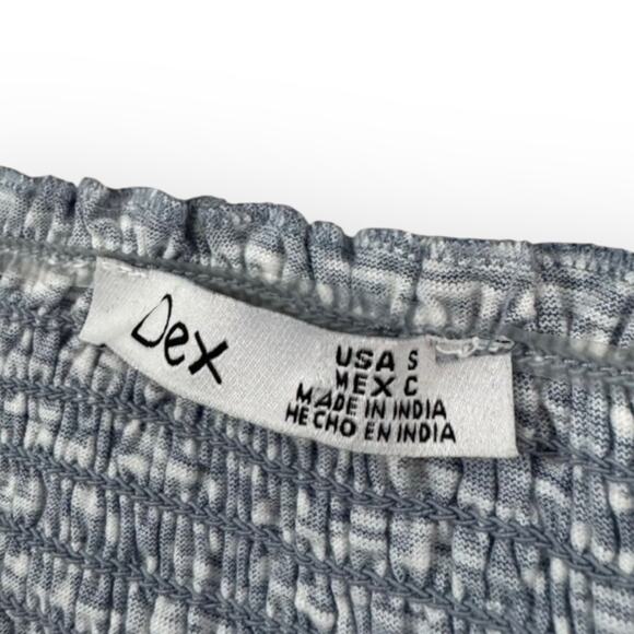 Womens Blue Balloon Sleeve Cropped Top Small - Picture 2 of 6